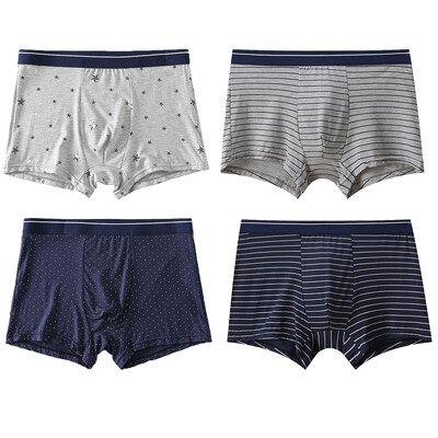4db Boxer Férfi Bugyi Alsónadrág Férfi Boxer Fehérnemű Pamut Férfi Alsónadrág Férfi Puha Kényelmes Bugyi Boxer Rövidnadrág