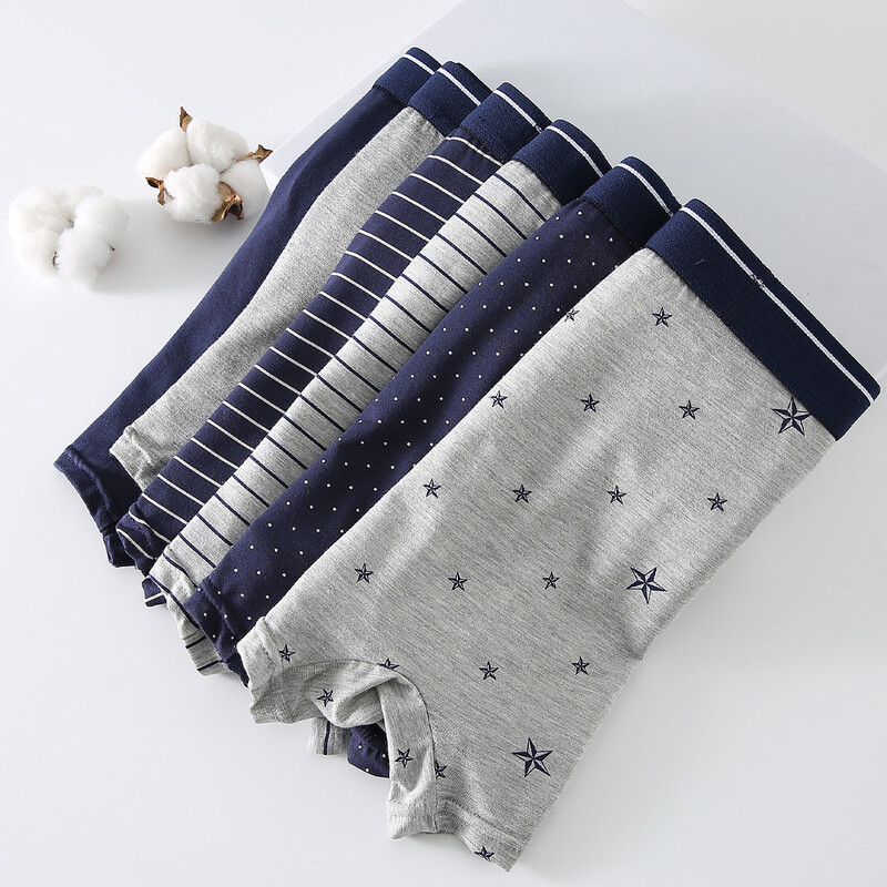 4db Boxer Férfi Bugyi Alsónadrág Férfi Boxer Fehérnemű Pamut Férfi Alsónadrág Férfi Puha Kényelmes Bugyi Boxer Rövidnadrág