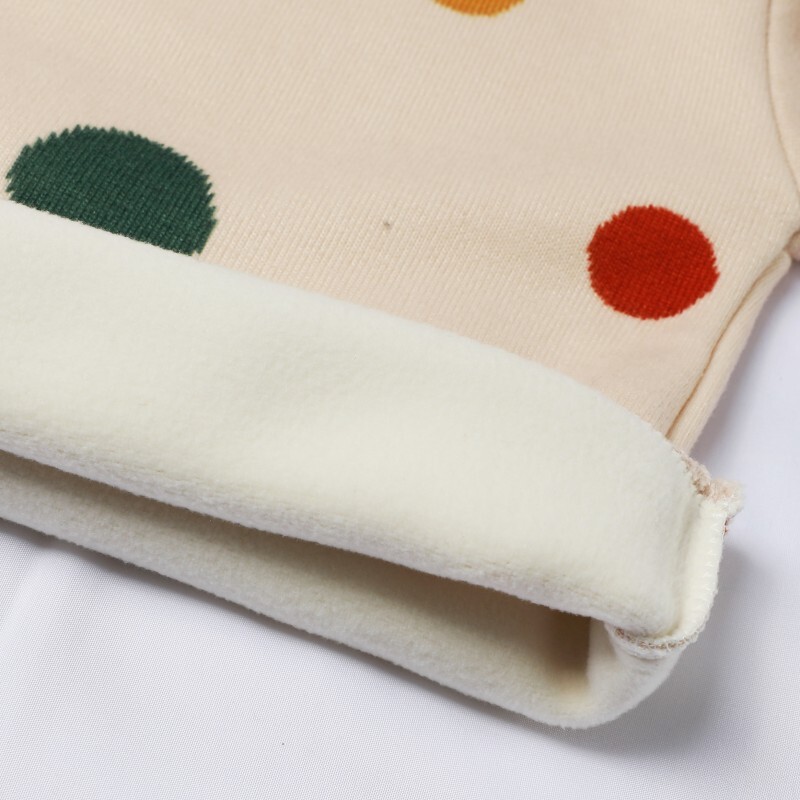 Pulovere pentru copii Pulover tricotat din lână căptușită Toamna 2024 Nou Big Dot Fată Topuri de bază Cămașă pentru copii cu fundul îngroșat