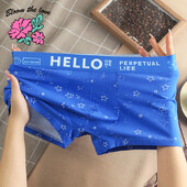 [Bloom the love] Márka Star Boxer Férfi Fehérnemű Pamut Légáteresztő Boxer Rövid Férfi Boxer Férfi Cuecas Masculina Méret M-3XL XS6173
