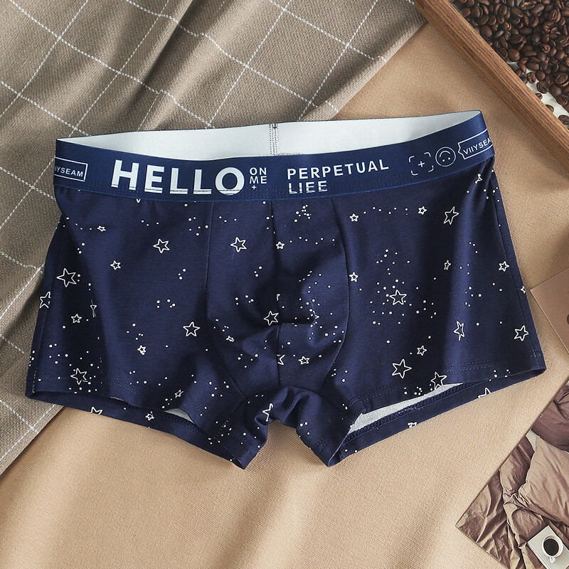 [Bloom the love] Márka Star Boxer Férfi Fehérnemű Pamut Légáteresztő Boxer Rövid Férfi Boxer Férfi Cuecas Masculina Méret M-3XL XS6173