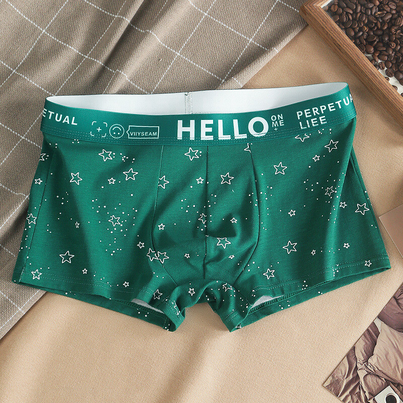 [Bloom the love] Márka Star Boxer Férfi Fehérnemű Pamut Légáteresztő Boxer Rövid Férfi Boxer Férfi Cuecas Masculina Méret M-3XL XS6173