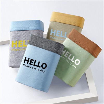 4vnt Vyriški apatiniai Bokseriniai šortai Vyriški apatinės kelnaitės Seksualios kelnaitės Medvilniniai bokseriai Minkšti kvėpuojantys drėgmę sugeriantys elastiniai