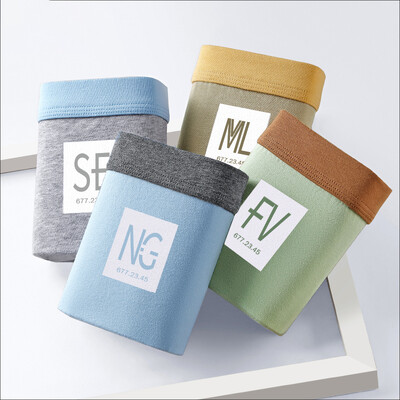 4vnt Vyriški apatiniai Bokseriniai šortai Vyriški apatinės kelnaitės Seksualios kelnaitės Medvilniniai bokseriai Minkšti kvėpuojantys drėgmę sugeriantys elastiniai