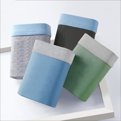 4vnt Vyriški apatiniai Bokseriniai šortai Vyriški apatinės kelnaitės Seksualios kelnaitės Medvilniniai bokseriai Minkšti kvėpuojantys drėgmę sugeriantys elastiniai