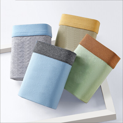 4vnt Vyriški apatiniai Bokseriniai šortai Vyriški apatinės kelnaitės Seksualios kelnaitės Medvilniniai bokseriai Minkšti kvėpuojantys drėgmę sugeriantys elastiniai