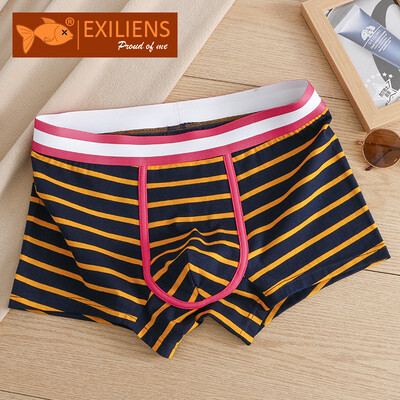 EXILIENS Boxer sexy din bumbac nou-nouț, lenjerie de corp pentru bărbați Boxeri cu dungi pentru bărbați Cuecas Masculinas BoxerShorts Chiloți pentru bărbați M3XL A6220