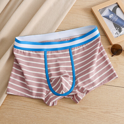 EXILIENS jauns seksīgs kokvilnas bokseris vīriešu apakšveļa svītraini vīriešu bokseri Cuecas Masculinas bokseriŠorti Vīriešu biksītes Izmērs M3XL A6220