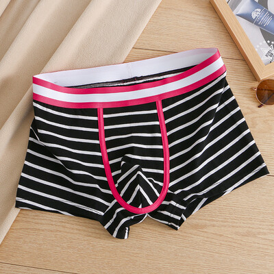 EXILIENS jauns seksīgs kokvilnas bokseris vīriešu apakšveļa svītraini vīriešu bokseri Cuecas Masculinas bokseriŠorti Vīriešu biksītes Izmērs M3XL A6220