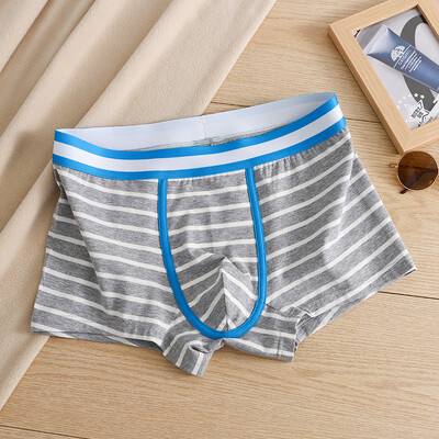 EXILIENS jauns seksīgs kokvilnas bokseris vīriešu apakšveļa svītraini vīriešu bokseri Cuecas Masculinas bokseriŠorti Vīriešu biksītes Izmērs M3XL A6220