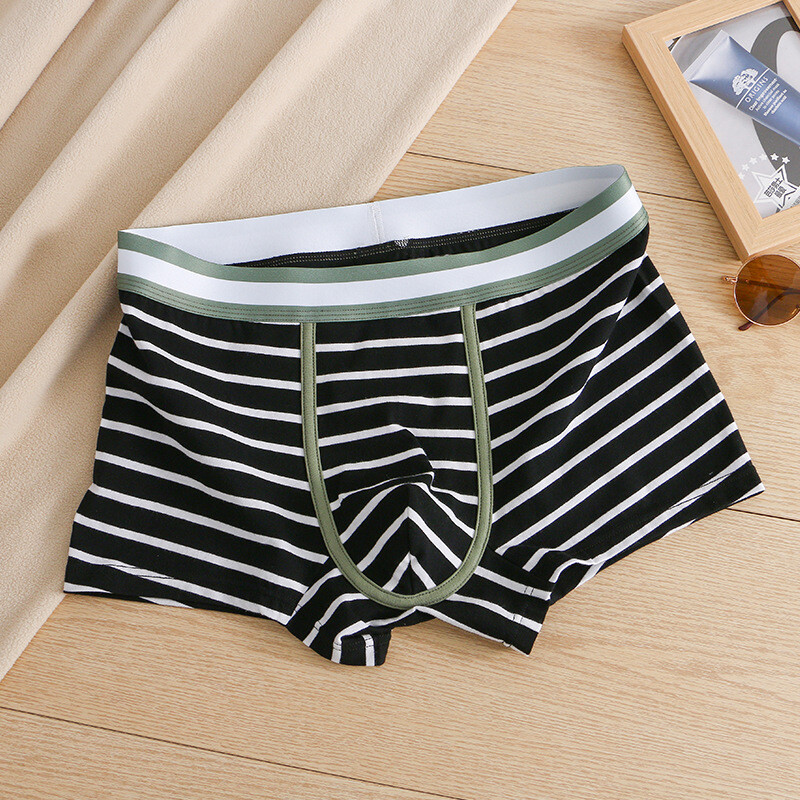 EXILIENS jauns seksīgs kokvilnas bokseris vīriešu apakšveļa svītraini vīriešu bokseri Cuecas Masculinas bokseriŠorti Vīriešu biksītes Izmērs M3XL A6220