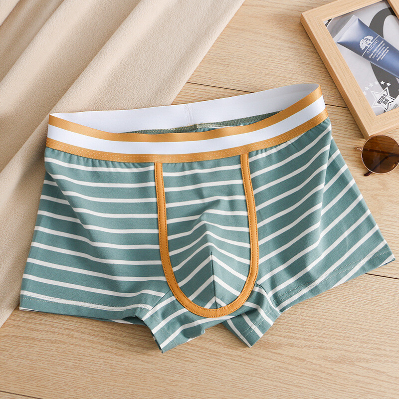 EXILIENS jauns seksīgs kokvilnas bokseris vīriešu apakšveļa svītraini vīriešu bokseri Cuecas Masculinas bokseriŠorti Vīriešu biksītes Izmērs M3XL A6220