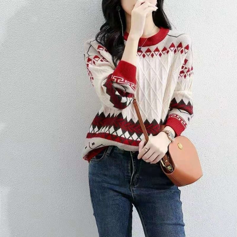 2022, toamnă iarnă, pulovere noi, îmbrăcăminte pentru femei, guler O, tricotat, cămașă cu fund, pulover de modă, menține căldura, ocazional, top pentru damă