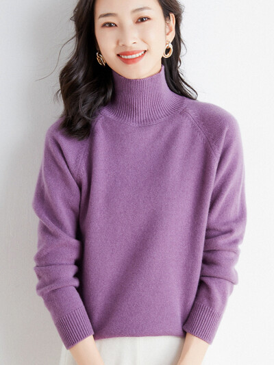 Φθινοπωρινό χειμερινό γυναικείο πουλόβερ με μακρυμάνικο πουλόβερ καφέ μασίφ πουλόβερ κασμίρ Λεπτές πλεκτές μπλούζες Casual Pull Femme