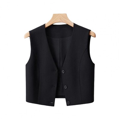 Γυναικείο γιλέκο Slim Fit Γιλέκο Κομψό καλοκαιρινό γυναικείο σορτς γιλέκο σετ για γραφείου Βολικό γιλέκο με ψηλό για επαγγελματίες