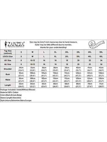 ZANZEA Работно облекло Дамски 2024 Жилетки Офис дамска мода Елегантна жилетка за пътуване Горнища с V деколте Едноцветни ежедневни якета без ръкави