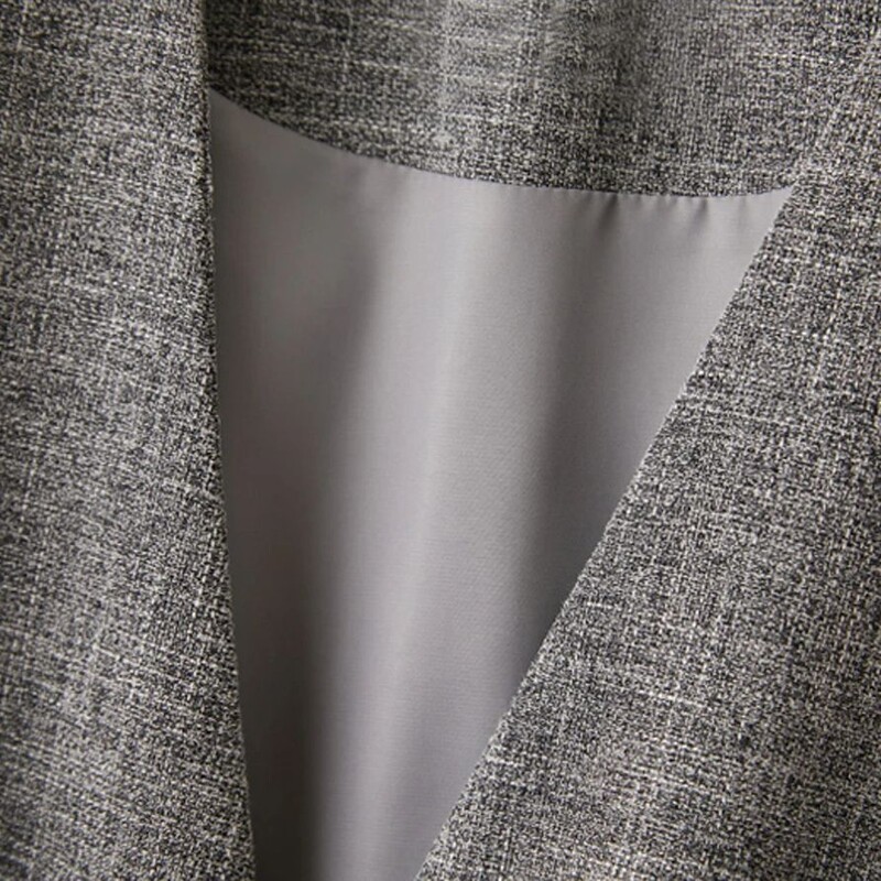 Szürke V-nyakú rövid mellény női kabát tavaszi és őszi munkahelyi elegáns és nagyvonalú