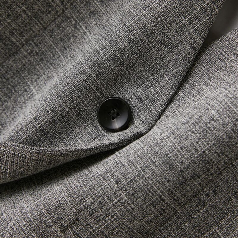 Szürke V-nyakú rövid mellény női kabát tavaszi és őszi munkahelyi elegáns és nagyvonalú