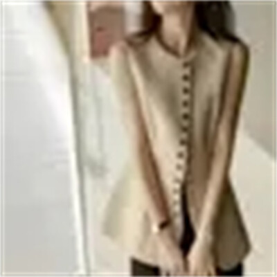 Tavaszi őszi női európai ingázási egyszerű mellénykabát 2024 divatos egysoros, egyszínű divatos mellény kabát