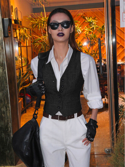 Női öltöny mellény Barna V nyakú Esztétikus mellények Elegáns OL Mellény Halszálkás Tweed Női Bordó Esküvői Mellény 2022