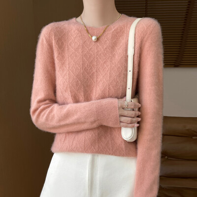 Toamna si iarna noua linie de prêt-à-porter 100% merinos pulover pulover cu gât romboid pulover din cașmir jacquard tricot fără sudură