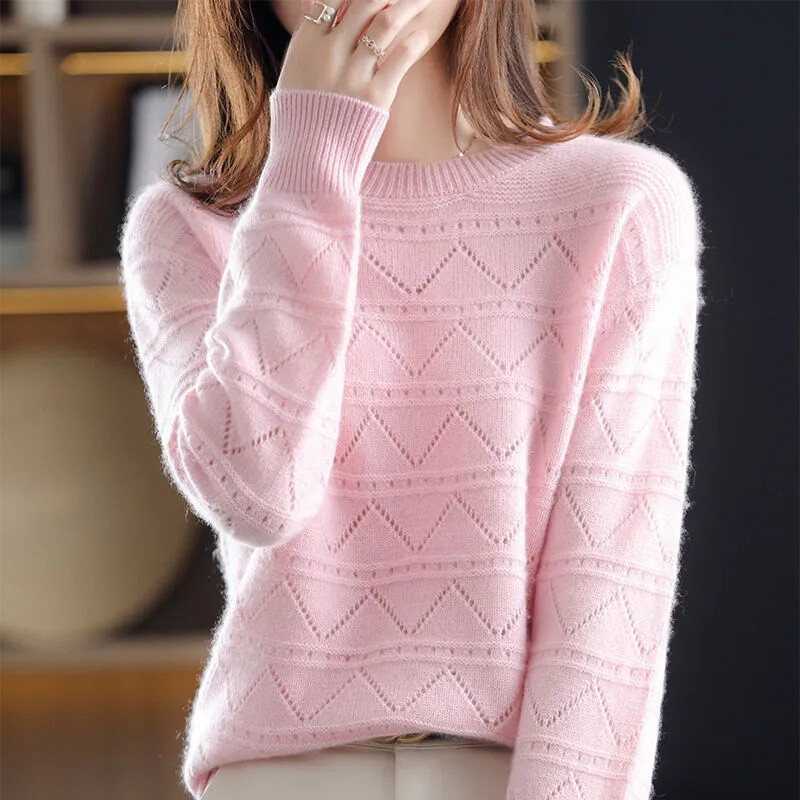 Iarnă, primăvară, ocazional, cu mânecă lungă, tricot, pulover cu decolteu O, pulover pentru femei, jerseu cu tragere de bază, Topuri, bluze de modă, haine