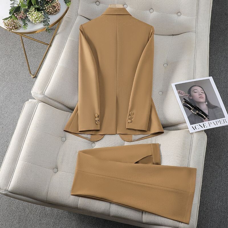 Femei 2024 toamna noua moda costum profesional din doua piese coreeane elegante casual blaze jacheta pantaloni set asortat haine pentru femei