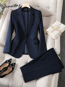 Yitimuceng Office Wear Femei Blazer Costume Elegant Fashion Chic Paltoane Maneca lunga Casual Blazer Jacheta Costume Pantaloni Set 2 Piese