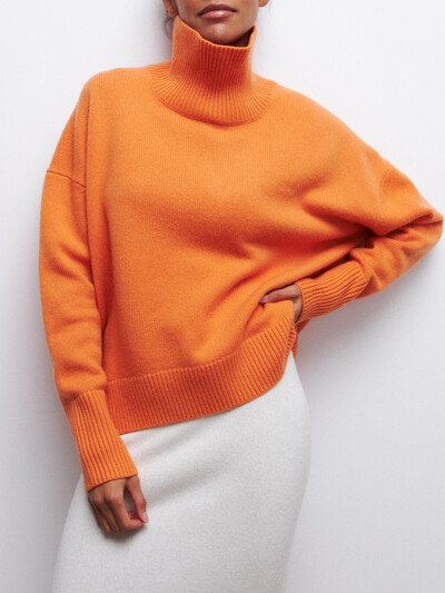 Pulover tricotat de damă cu gât roșu alb negru de Crăciun Pulover supradimensionat largi Tricotaj casual Pulover moale pentru femei 2024