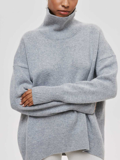 Pulover tricotat de damă cu gât roșu alb negru de Crăciun Pulover supradimensionat largi Tricotaj casual Pulover moale pentru femei 2024