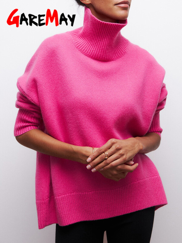 Pulover tricotat de damă cu gât roșu alb negru de Crăciun Pulover supradimensionat largi Tricotaj casual Pulover moale pentru femei 2024