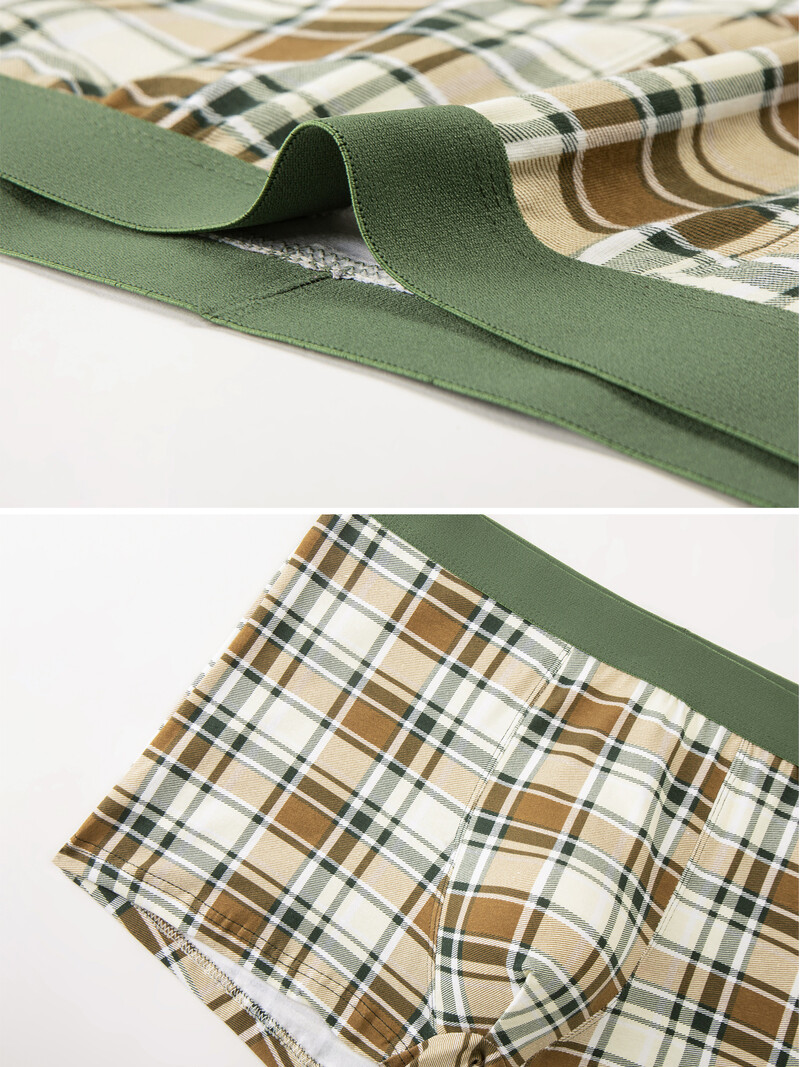 2024-es kockás stílusú boxernadrág Férfi poliészter fehérnemű Légáteresztő férfi alsónadrág férfiaknak Homme Boxernadrág Bugyi Puha Slip