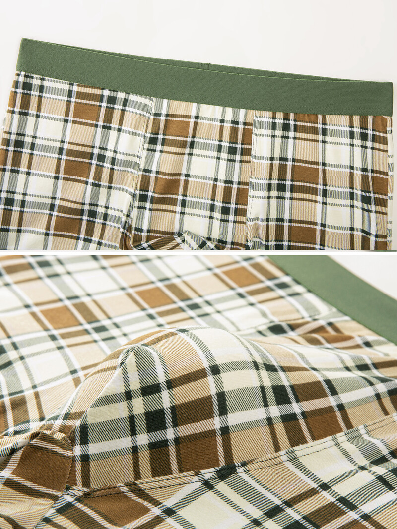 2024-es kockás stílusú boxernadrág Férfi poliészter fehérnemű Légáteresztő férfi alsónadrág férfiaknak Homme Boxernadrág Bugyi Puha Slip