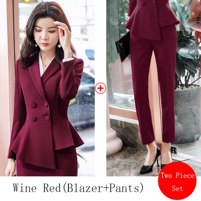 2023 Άνοιξη Καλοκαίρι Επίσημο Γυναικείο Μπλέιζερ με διπλό στήθος και παντελόνι Κοστούμια γραφείου Παντελόνι σε μέγεθος 2XL Μπουφάν Επαγγελματικά ρούχα