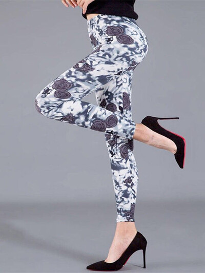 YSDNCHI Γυναικεία Καλοκαιρινό Γυναικείο κολάν γυμναστικής με φλοράλ στάμπα κολάν Lady Sexy Slim ελαστικό μολύβι παντελόνι Stretch παντελόνι Mujer