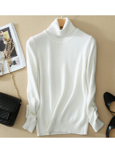 Pulovere și pulovere tricotate pentru femei din cașmir de primăvară Pulover pentru femei cu gât cu mânecă lungă