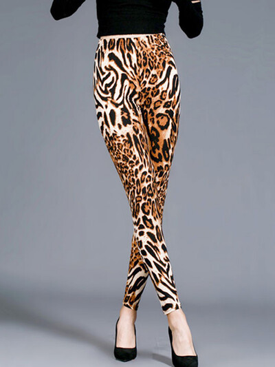 YSDNCHI női szexi leopárd magas derekú sportruházat leggings Aktívruha Nyomtatott leggins nyári elasztikus fitnesz nadrág