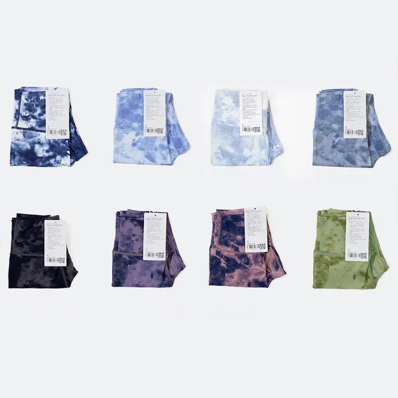 Pantaloni de yoga cu vopsea cravată, cu uscare rapidă, jambiere strânse, pantaloni cu talie înaltă pentru femei, cu aspect atletic, pantaloni pentru exterior