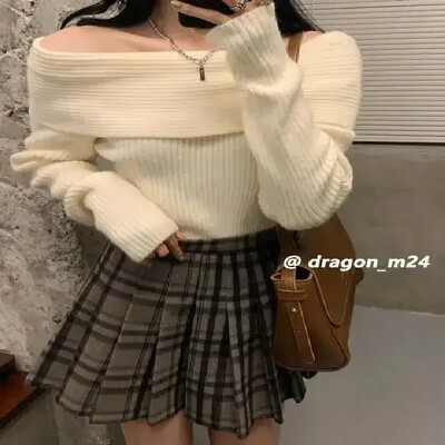 Μακρυμάνικα πλεκτά μπλουζάκια ώμου για γυναίκες Πλεκτό πουλόβερ Σέξι πουλόβερ Y2k Ρούχα Κορεατικά Δημοφιλή πλεκτά Λευκό Μαύρο Γκρι