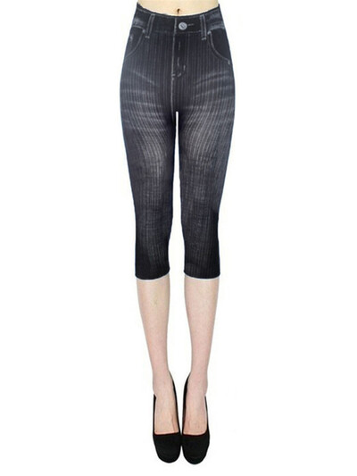 YSDNCHI Colanți cu talie înaltă Capris de vară pentru femei, blugi artificiali, jambiere de fitness, pantaloni scurti, elastici, subțiri