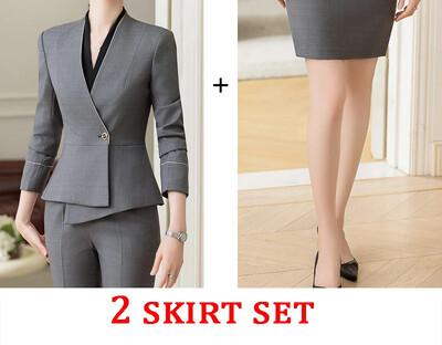 Korejiešu stila eleganti, formāla apģērba sieviešu uzvalki, ikdienas apģērbi, darba apģērbi, 2024. gada jauni modes bleizeri bikškostīmi ar garām piedurknēm