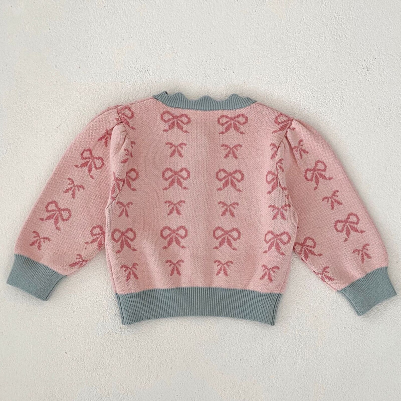 Imbracaminte noua de toamna pentru bebelusi, 0-3 ani pentru femeie, guler cu carapace, papion, jacheta pulover cu maneca lunga