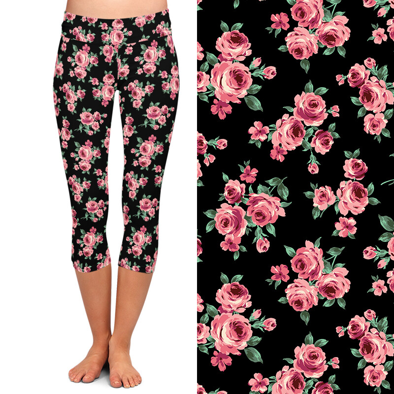 LETSFIND Summer Nou Sosire Femei Capri Leggings Moda Talie Înaltă Flori 3D Imprimare Digitală Fitness Sexy Stretch Fete Leggings