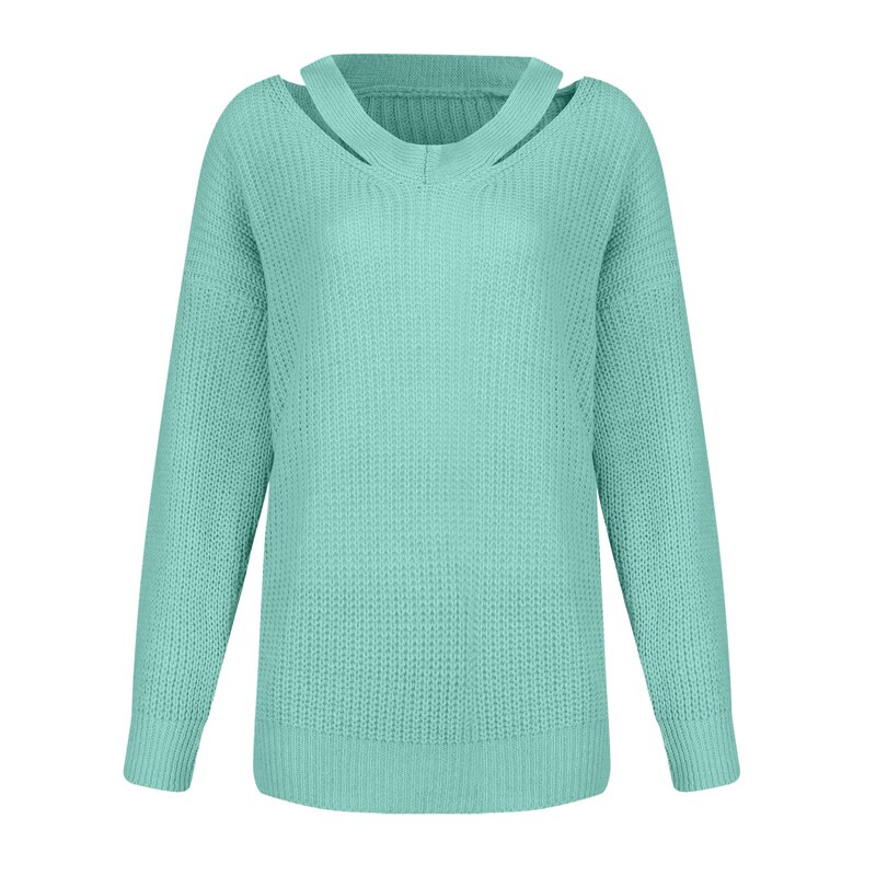 Individualiai pritaikytas megztinis V formos iškirpte