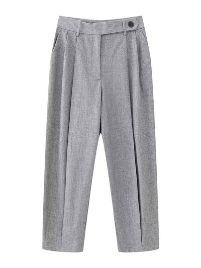 KONDALA New Chic Gri Fashion 2023 Toamna Office Lady Costum Femei Blazer fără mâneci Vestă cu butoane Casual Pantaloni cu fermoar cu picioare largi