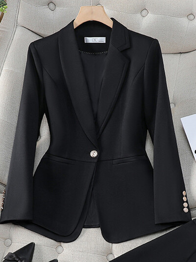 Yitimuceng 2 részes blézer öltönyök Női Elegáns Kabátok Hosszú ujjú Alkalmi zsebek Kabát Irodai viselet Elegáns divat