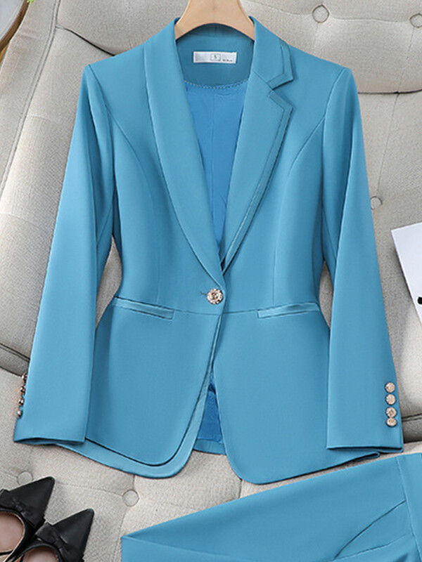 Yitimuceng 2 részes blézer öltönyök Női Elegáns Kabátok Hosszú ujjú Alkalmi zsebek Kabát Irodai viselet Elegáns divat