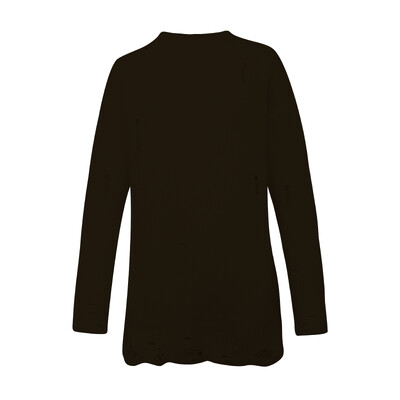 Őszi téli utcai ruházat szakadt lyukas női kötött pulóverek pulóverek hosszú ujjú egyszínű laza esztétikus pulóver y2k női