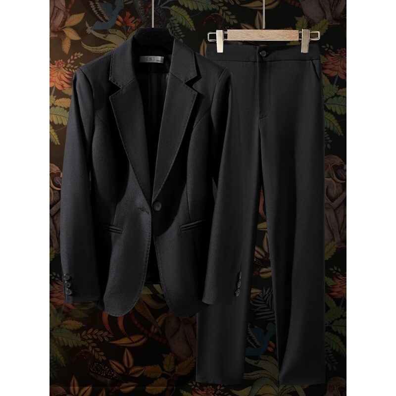 2024 Cafea Bleumarin Negru Costum Pantalon Formal Femei Set 2 Piese Femeie Birou Doamne Imbracaminte de lucru Business Blazer cu maneca lunga si pantaloni