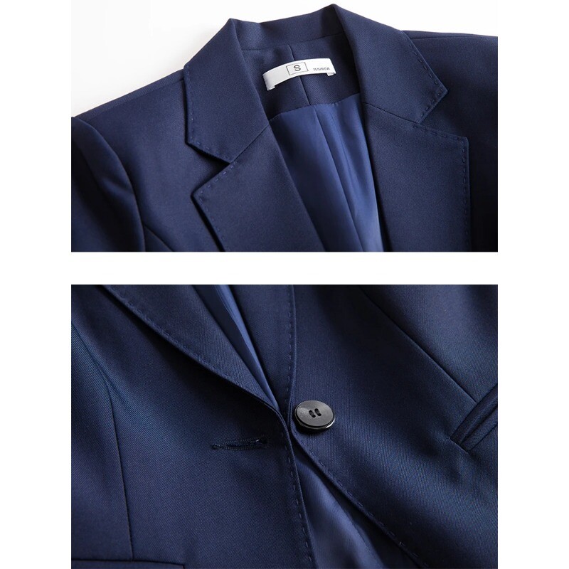 2024 Cafea Bleumarin Negru Costum Pantalon Formal Femei Set 2 Piese Femeie Birou Doamne Imbracaminte de lucru Business Blazer cu maneca lunga si pantaloni